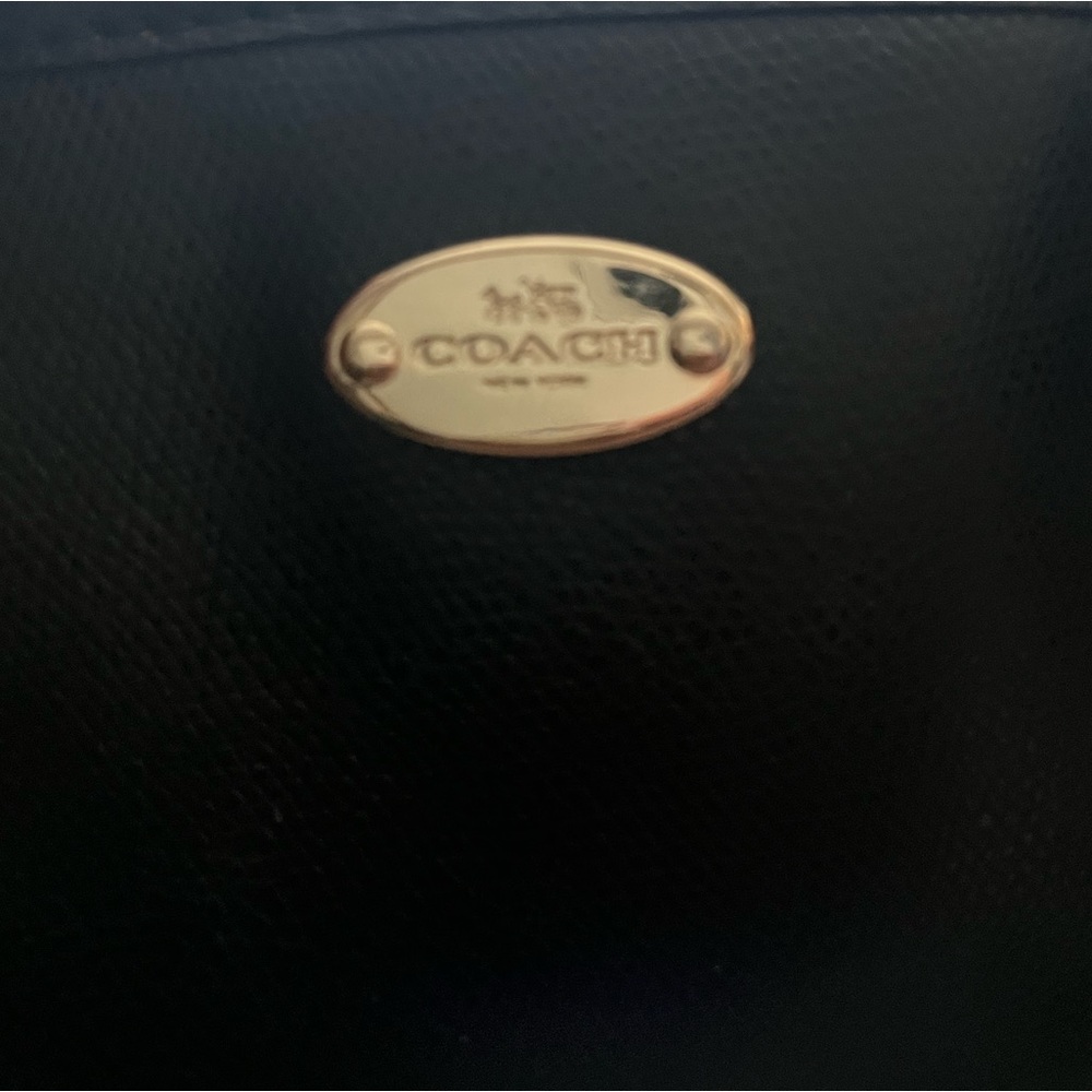 Black leather coach purse